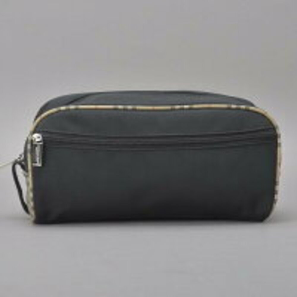BURBERRY check pouch vanity bag black clutch multi case makeup accessories ka - Picture 3 of 10